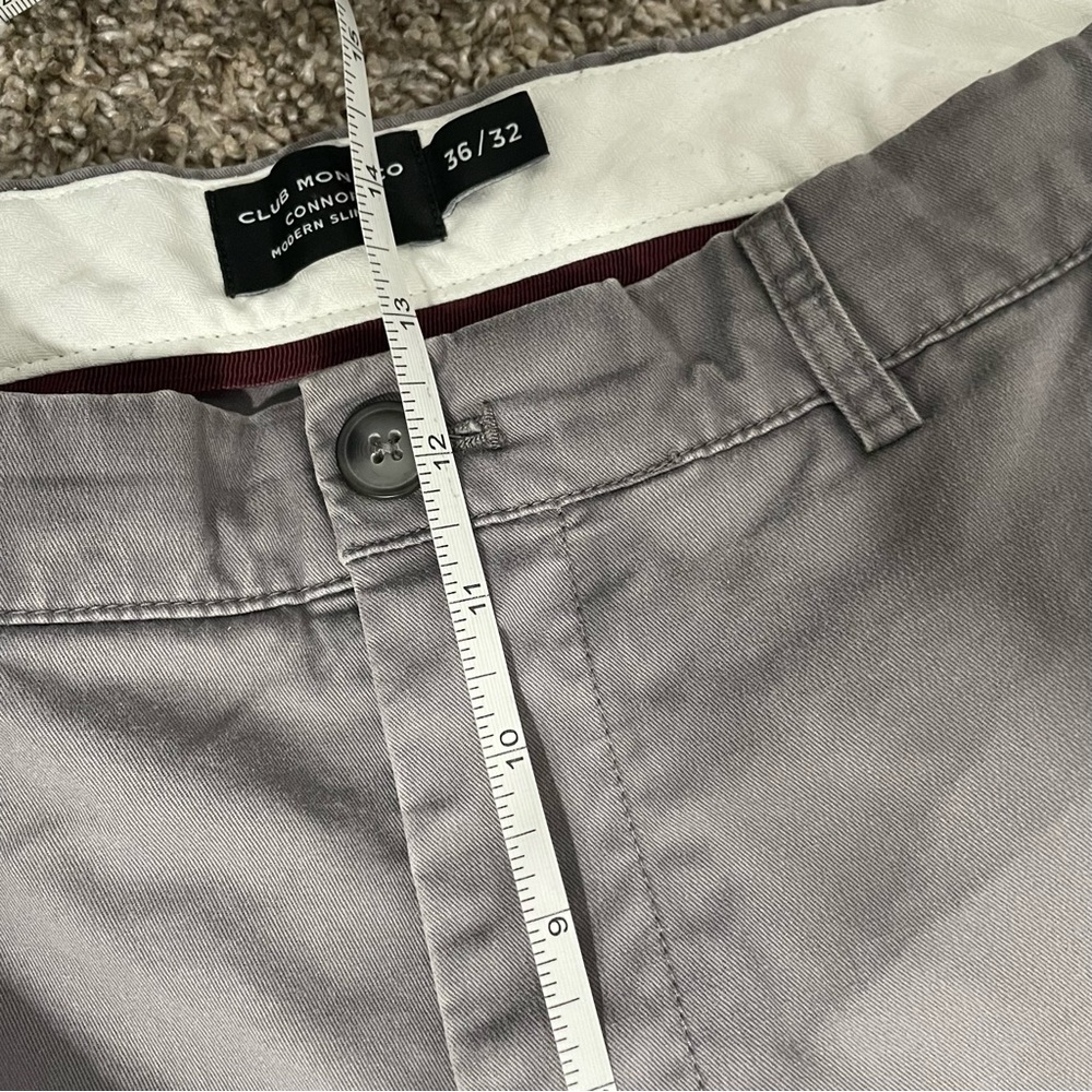 Club Monaco Pants Mens 36x32 Gray Connor Modern Slim Fit Chino Stretch Preppy - Picture 10 of 11